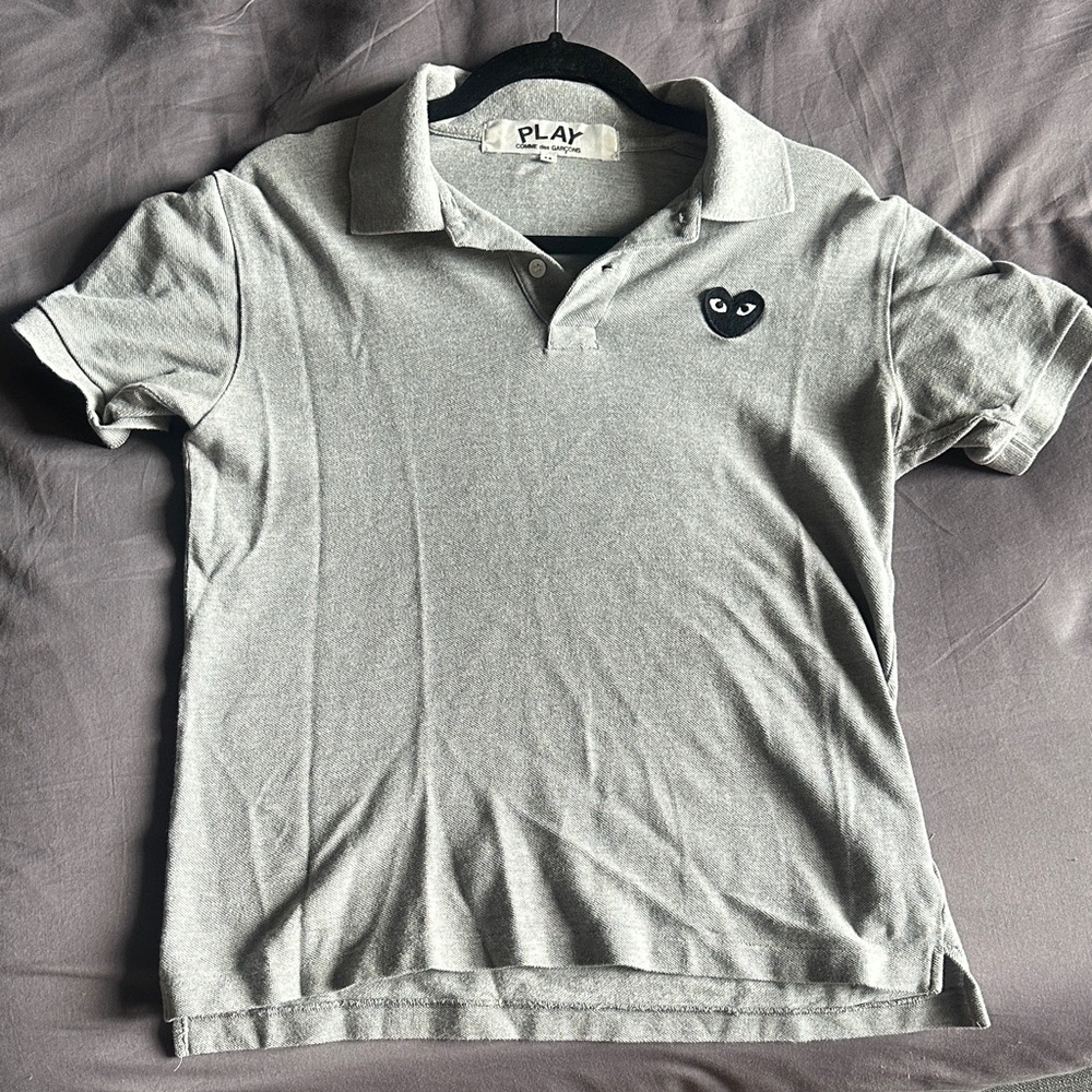 Comme des Garcons PLAY Light Gray Polo Shirt